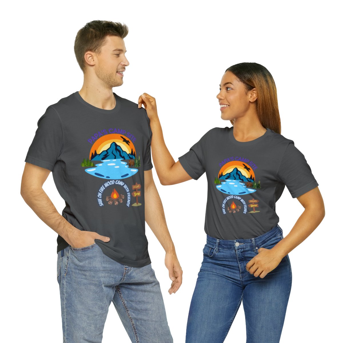 Personalized Camping Unisex Jersey Short Sleeve Tee