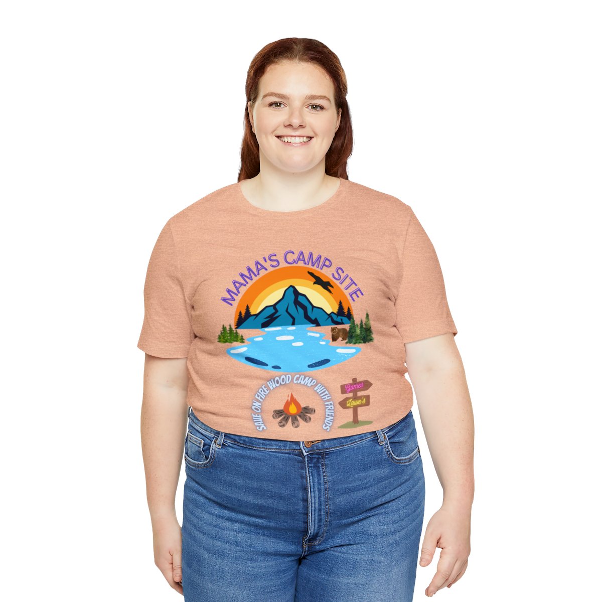 Personalized Women's Camping Unisex Jersey Short Sleeve Tee