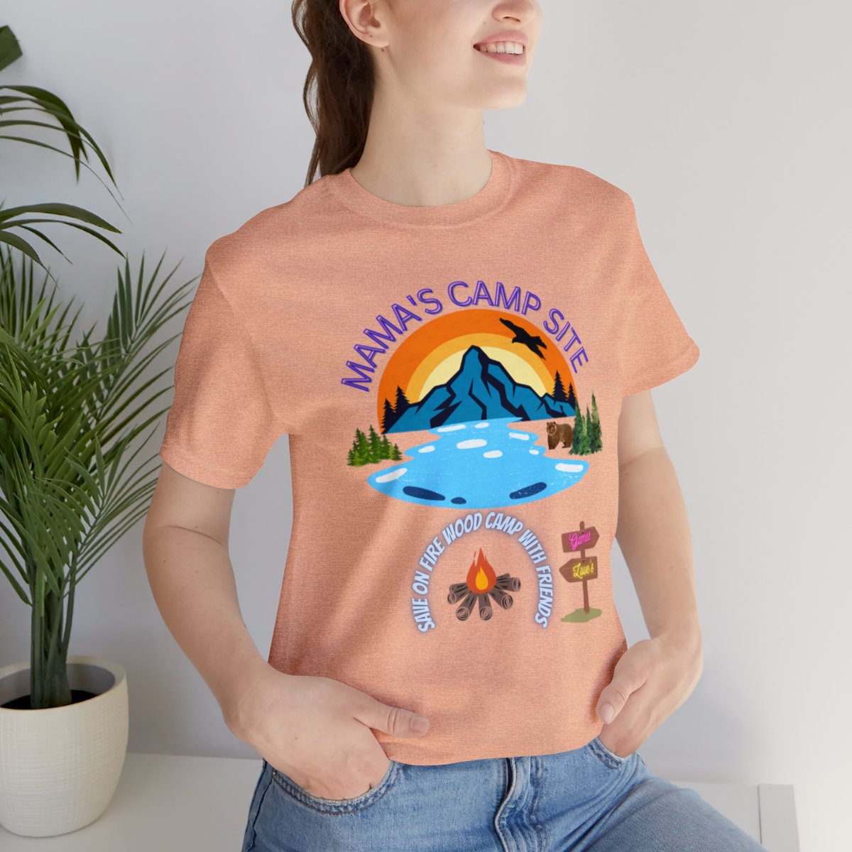 Personalized Women's Camping Unisex Jersey Short Sleeve Tee