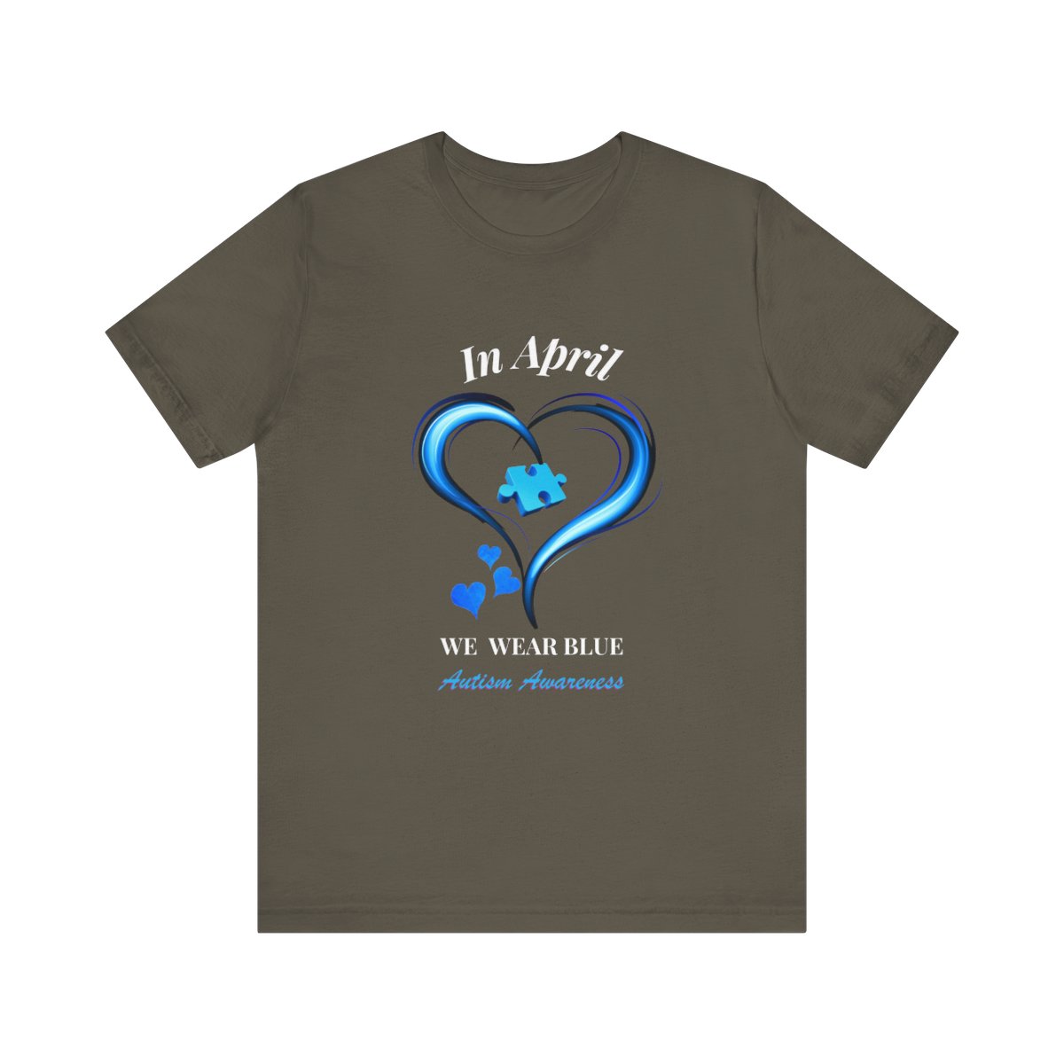 Men's  In April We Wear Blue T-shirt, Autism Awareness Shirt