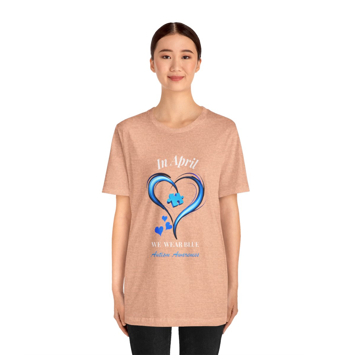 Women's  In April We Wear Blue T-shirt, Autism Awareness Shirt