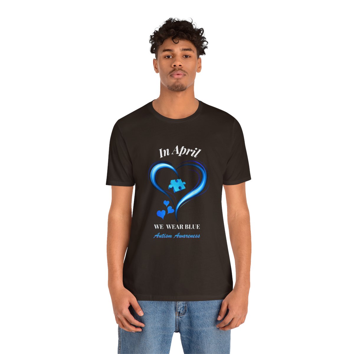 Men's  In April We Wear Blue T-shirt, Autism Awareness Shirt