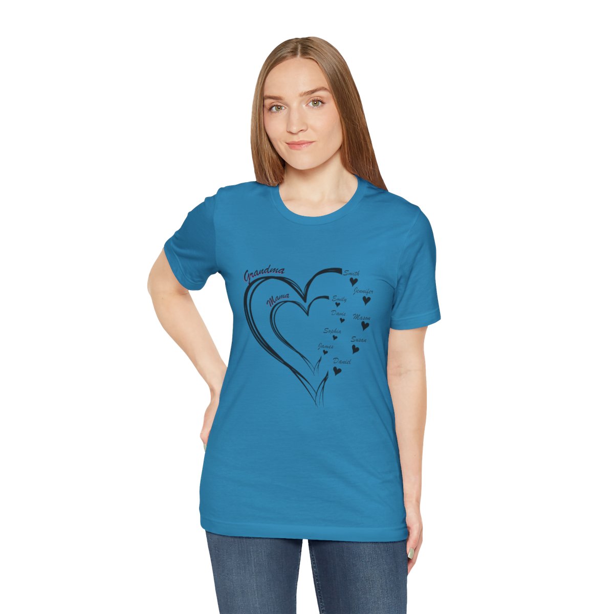 Custom Heart Mothers Day Unisex Jersey Short Sleeve Tee