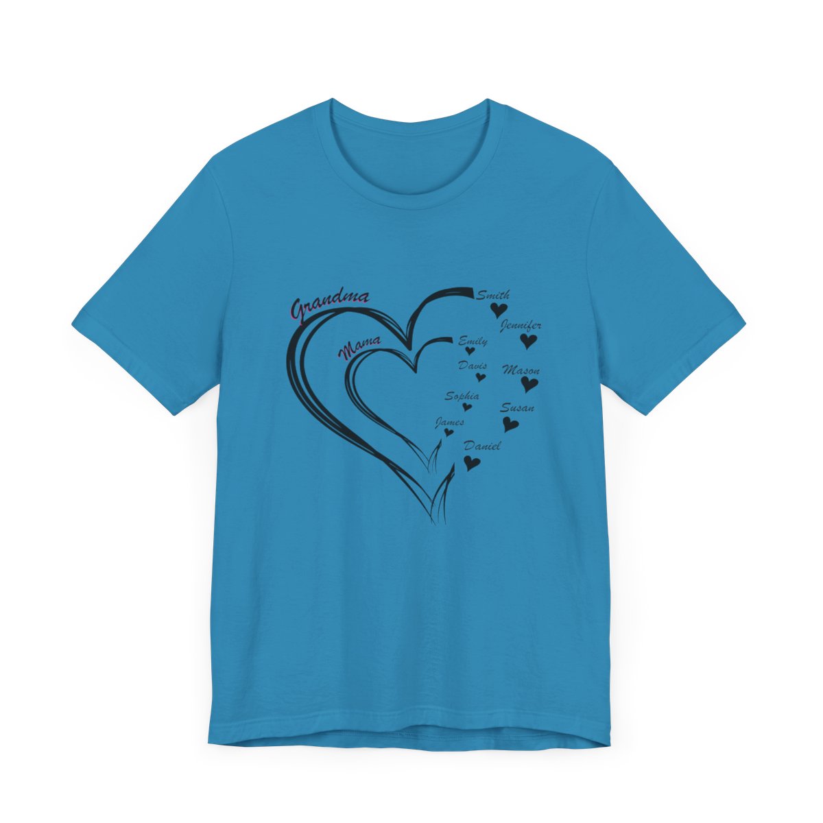 Custom Heart Mothers Day Unisex Jersey Short Sleeve Tee