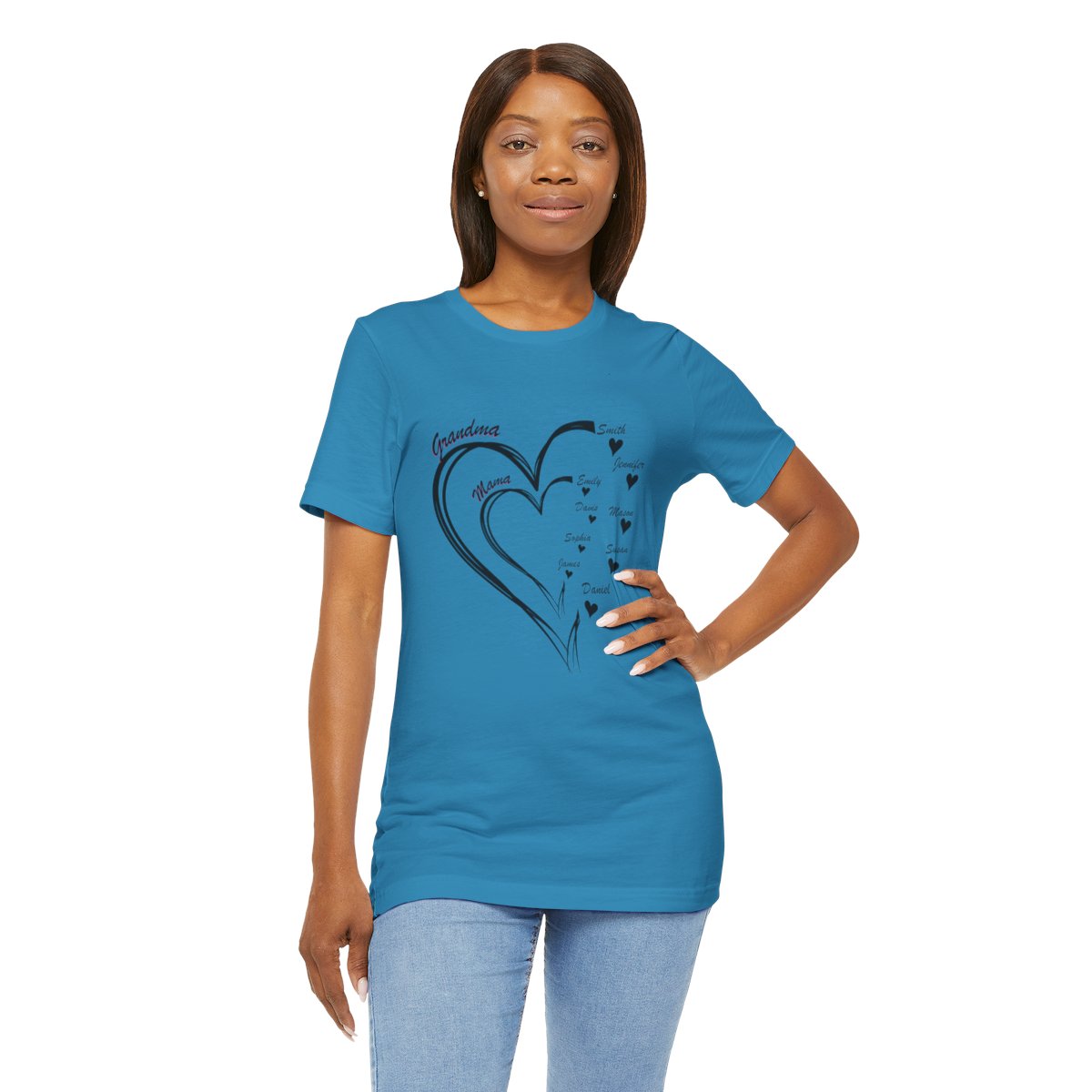 Custom Heart Mothers Day Unisex Jersey Short Sleeve Tee