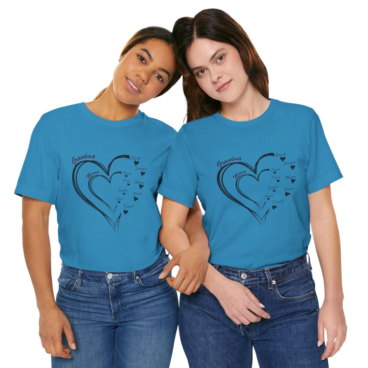 Custom Heart Mothers Day Unisex Jersey Short Sleeve Tee