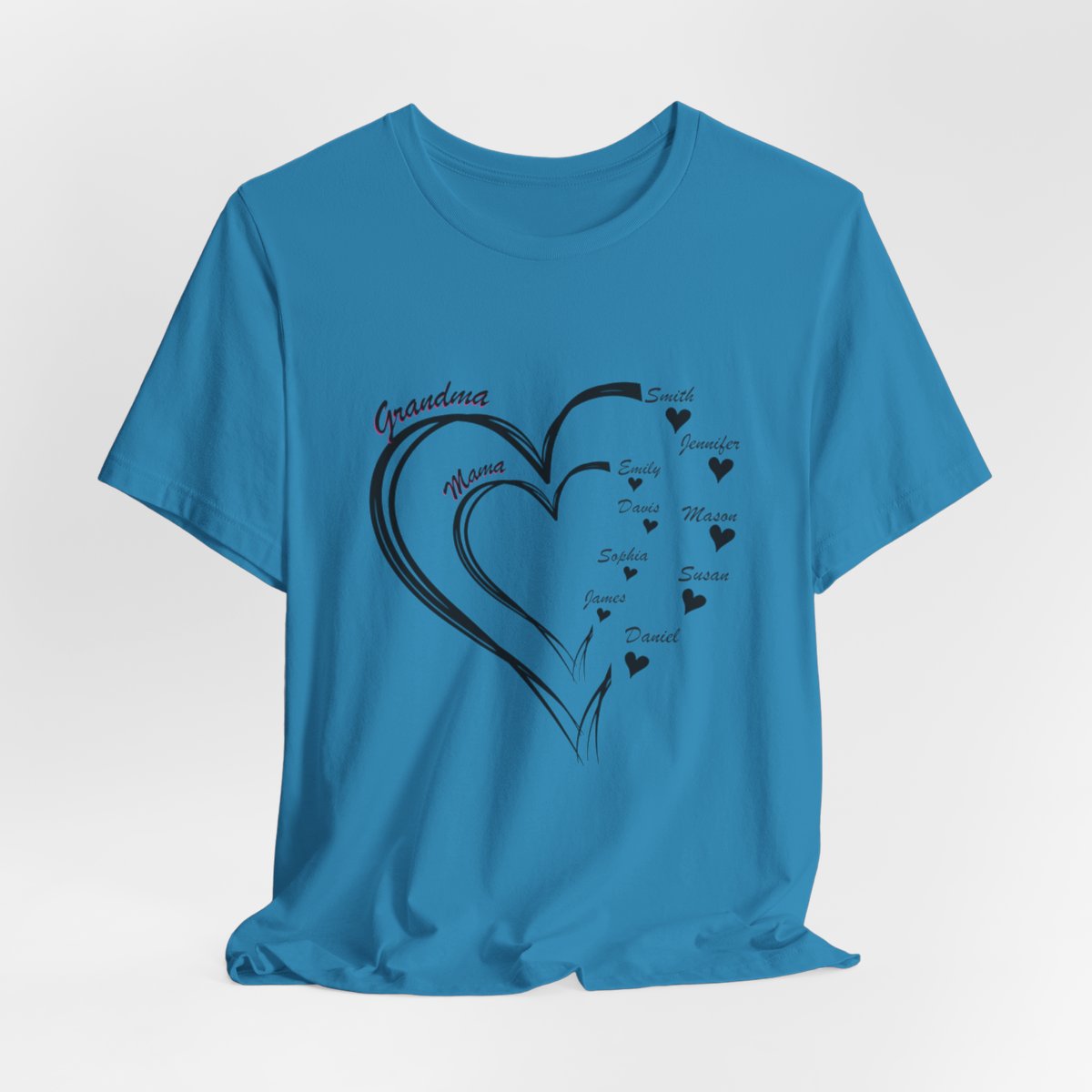 Custom Heart Mothers Day Unisex Jersey Short Sleeve Tee