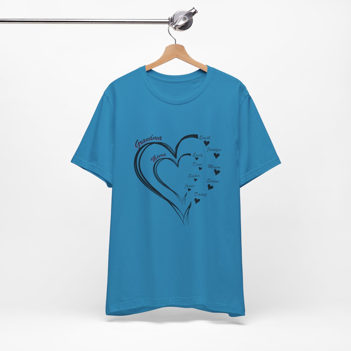 Custom Heart Mothers Day Unisex Jersey Short Sleeve Tee