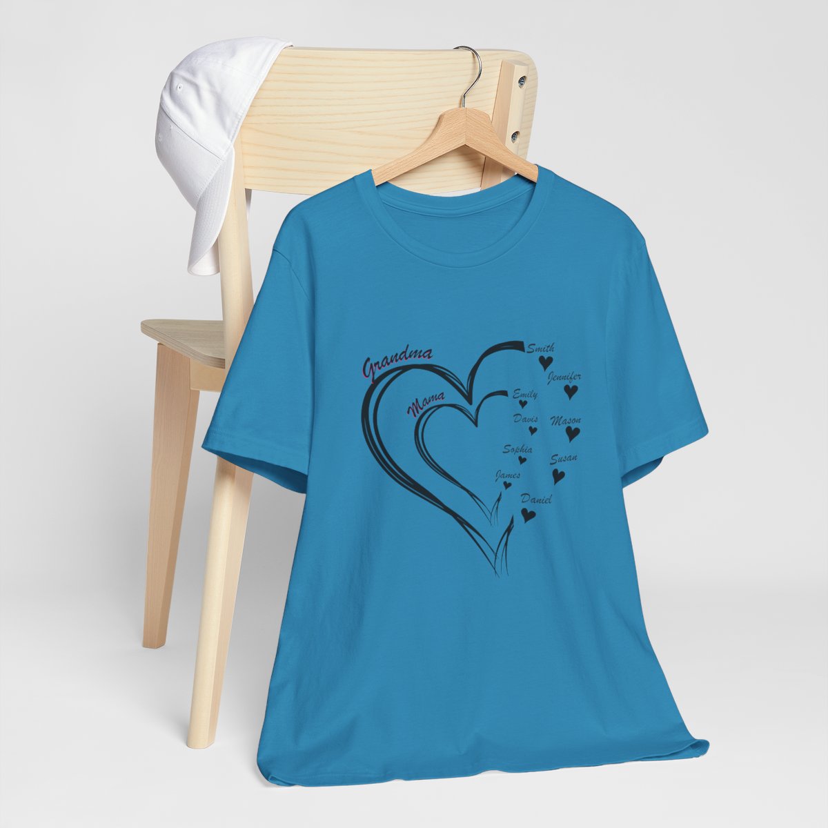 Custom Heart Mothers Day Unisex Jersey Short Sleeve Tee