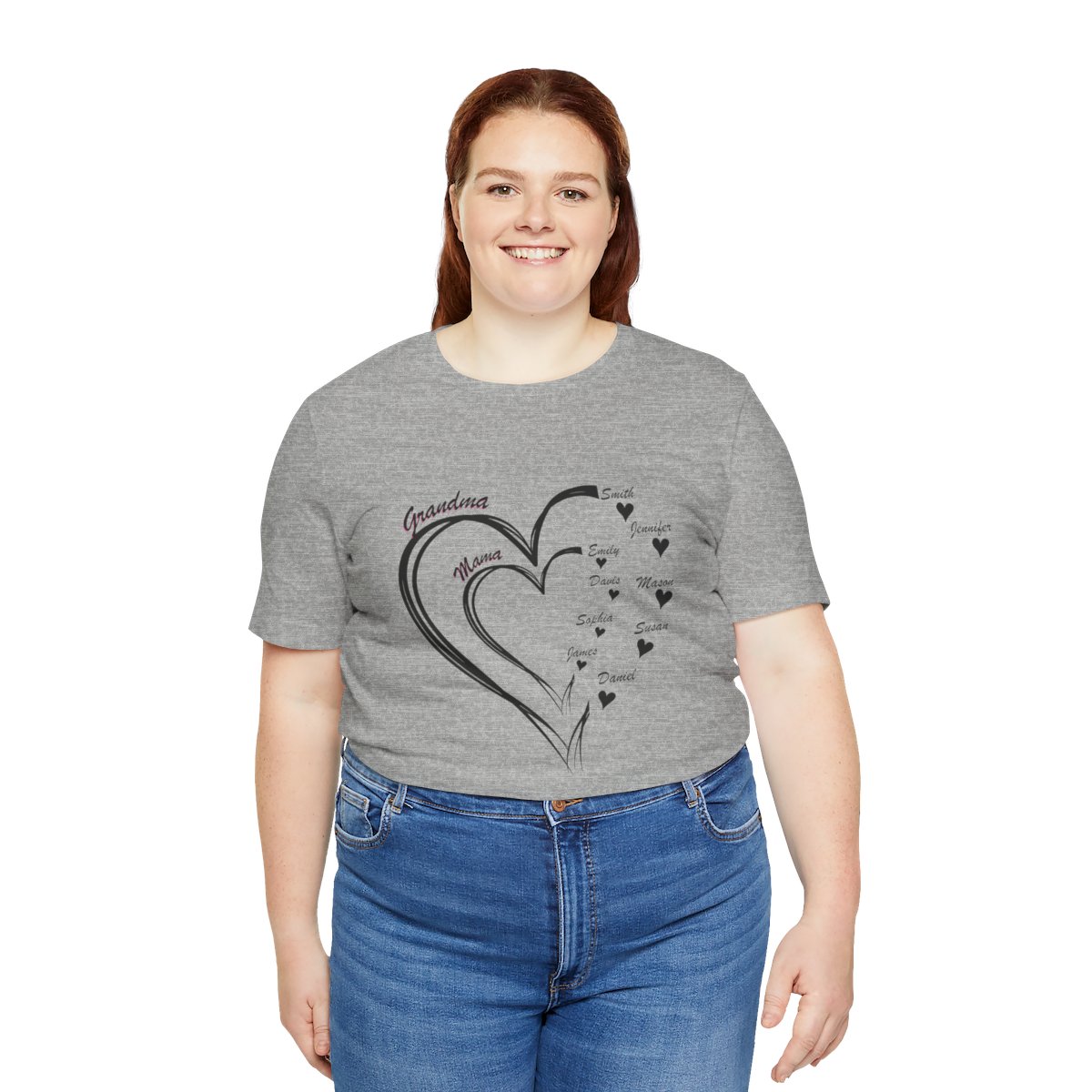 Custom Heart Mothers Day Unisex Jersey Short Sleeve Tee