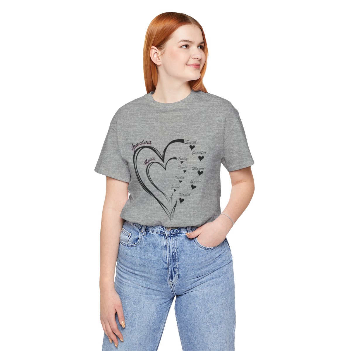 Custom Heart Mothers Day Unisex Jersey Short Sleeve Tee