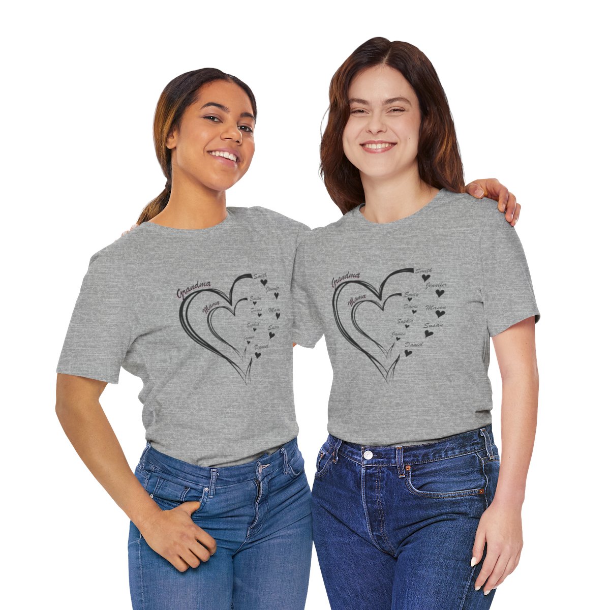 Custom Heart Mothers Day Unisex Jersey Short Sleeve Tee