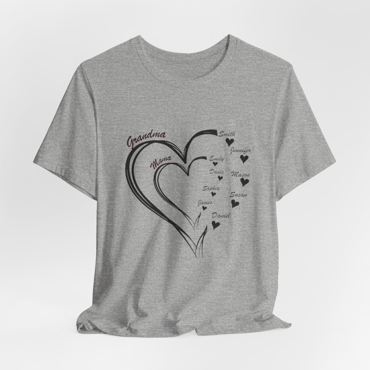 Custom Heart Mothers Day Unisex Jersey Short Sleeve Tee