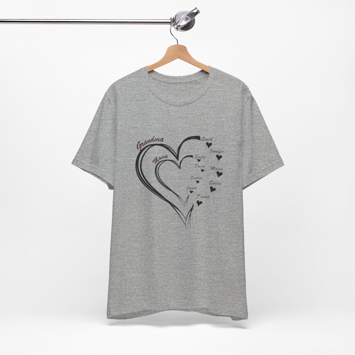 Custom Heart Mothers Day Unisex Jersey Short Sleeve Tee