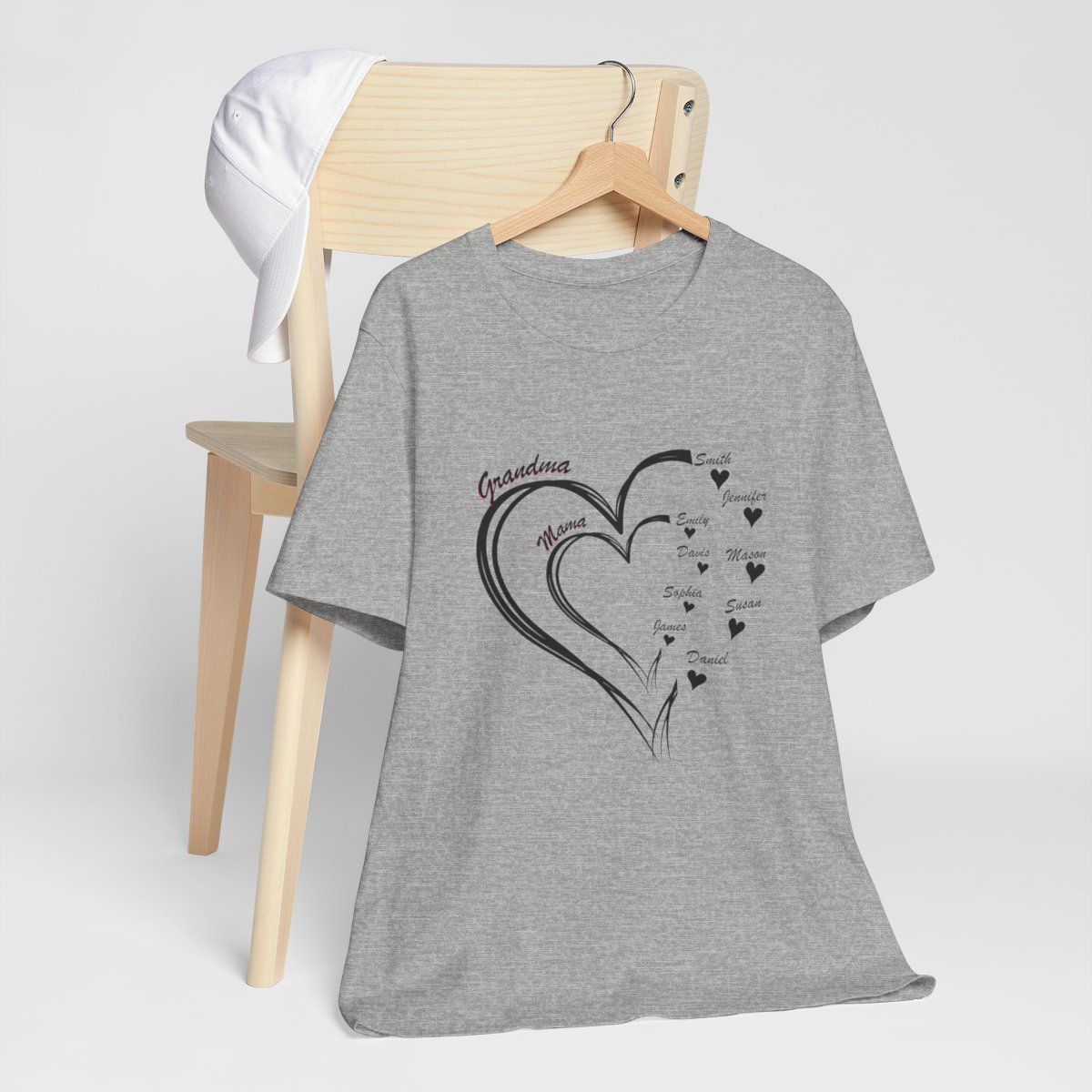 Custom Heart Mothers Day Unisex Jersey Short Sleeve Tee
