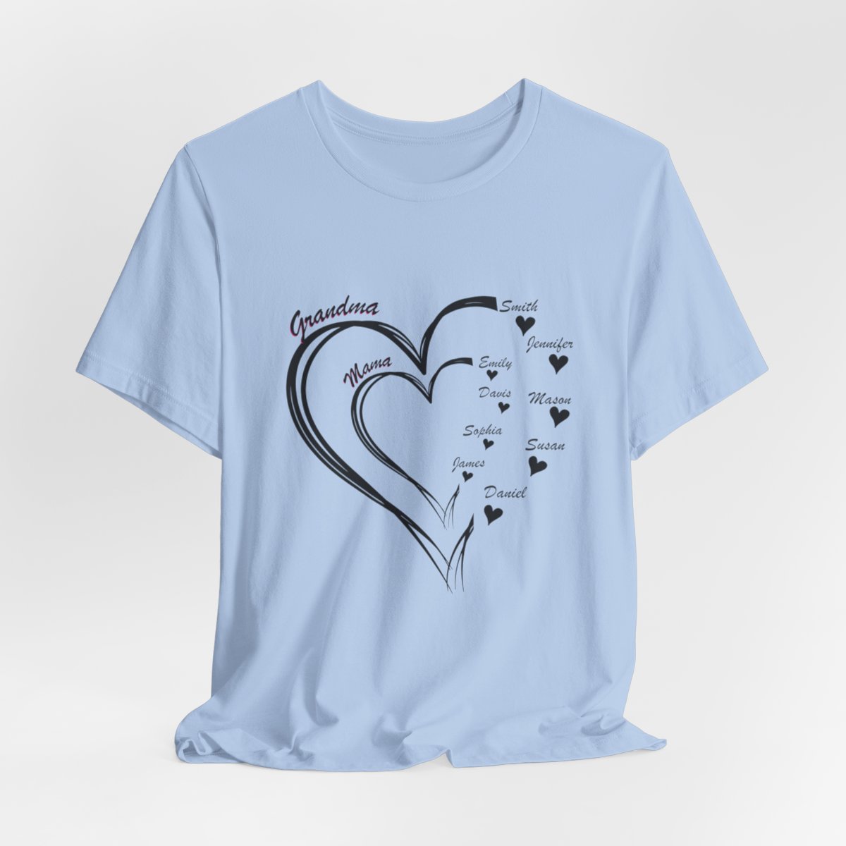 Custom Heart Mothers Day Unisex Jersey Short Sleeve Tee