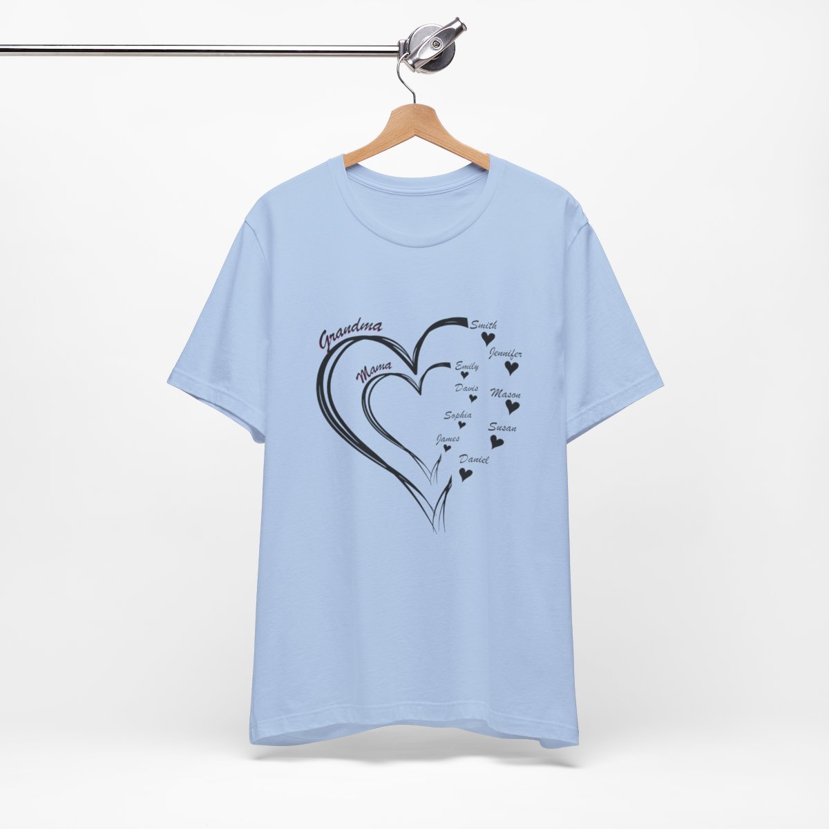 Custom Heart Mothers Day Unisex Jersey Short Sleeve Tee