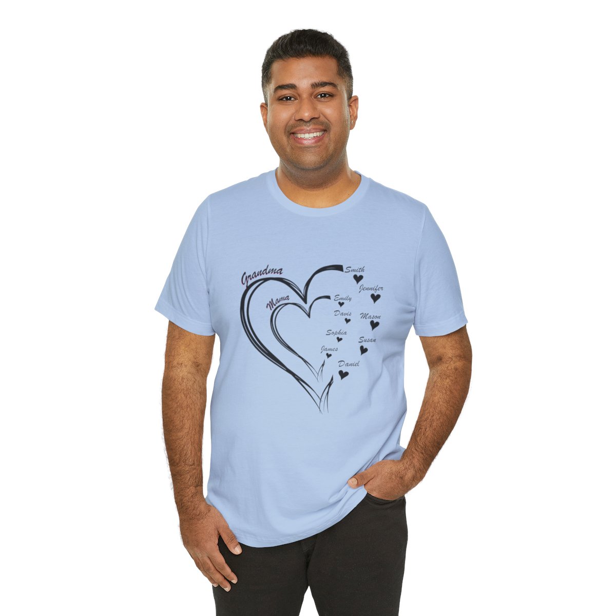 Custom Heart Mothers Day Unisex Jersey Short Sleeve Tee