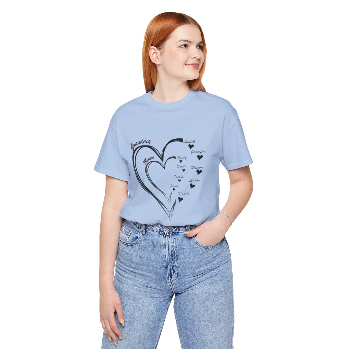 Custom Heart Mothers Day Unisex Jersey Short Sleeve Tee