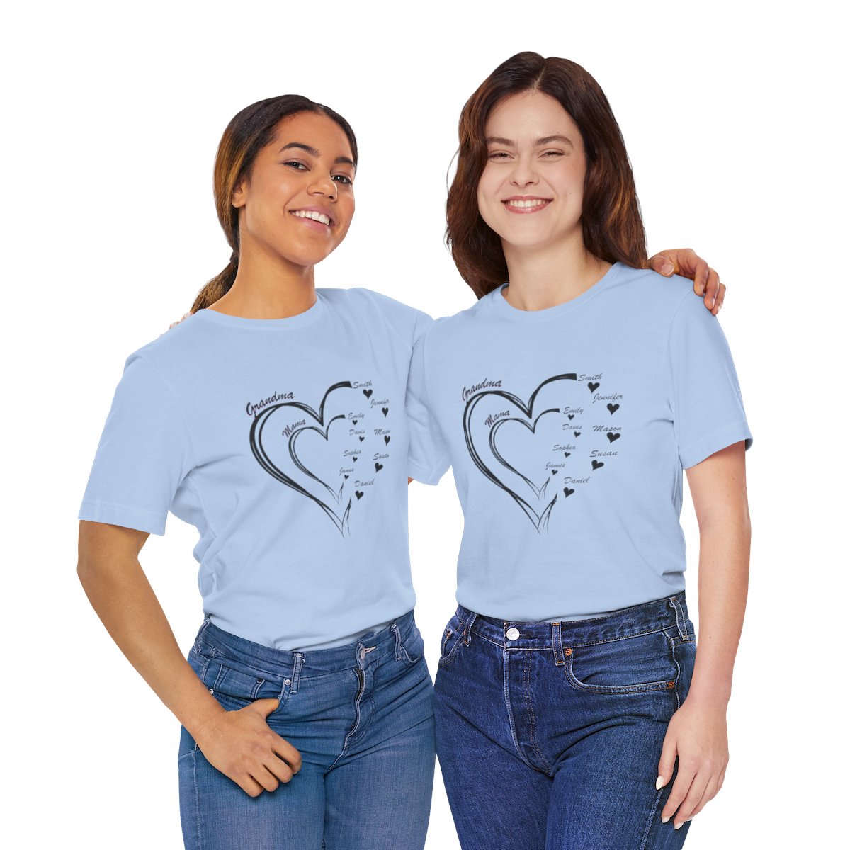 Custom Heart Mothers Day Unisex Jersey Short Sleeve Tee