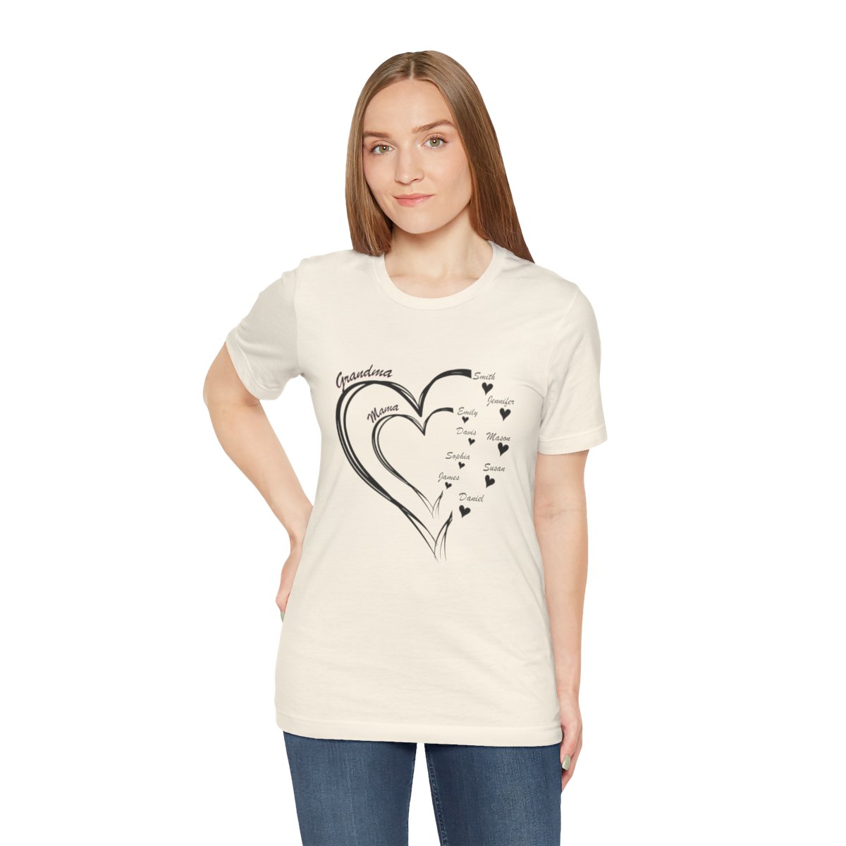 Custom Heart Mothers Day Unisex Jersey Short Sleeve Tee
