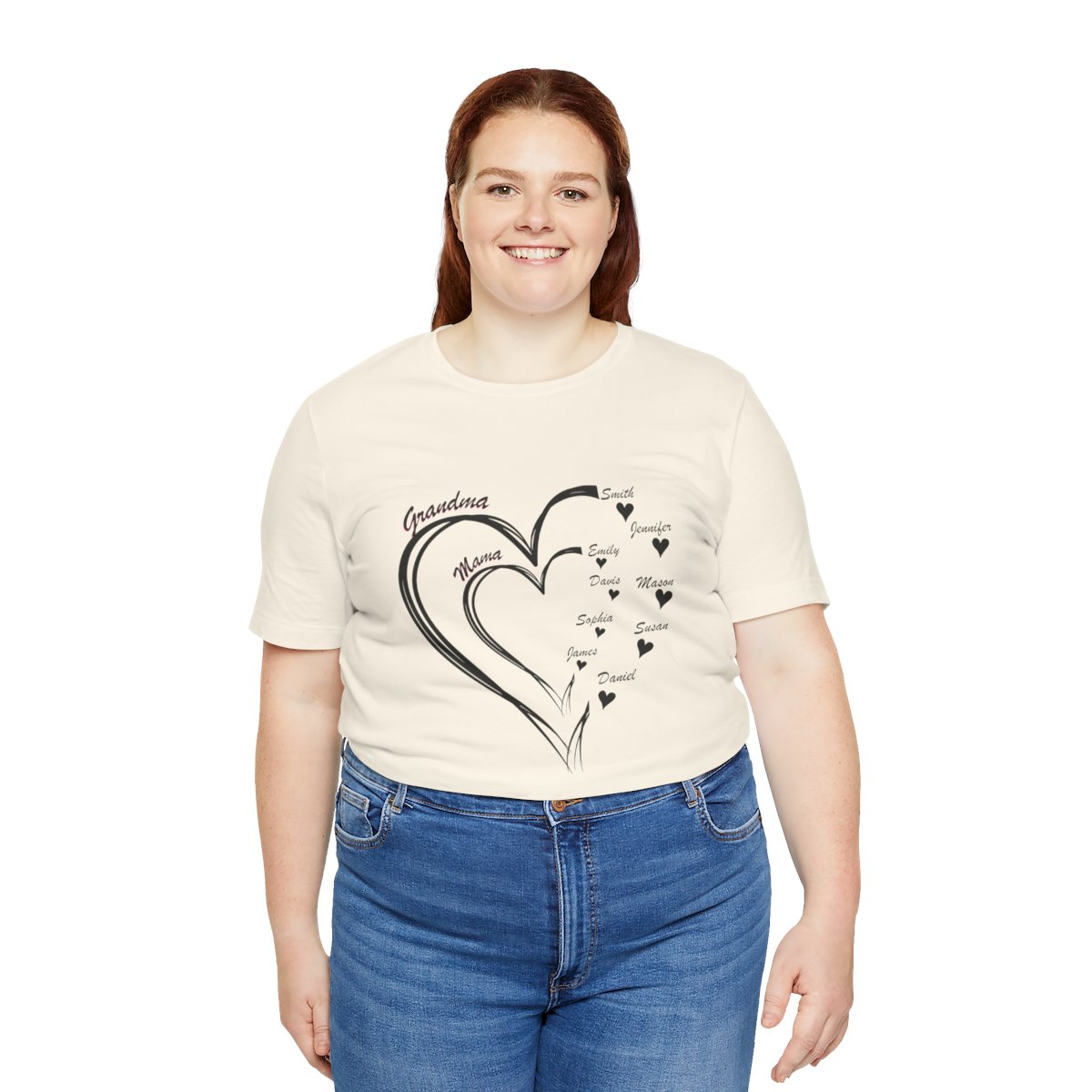 Custom Heart Mothers Day Unisex Jersey Short Sleeve Tee