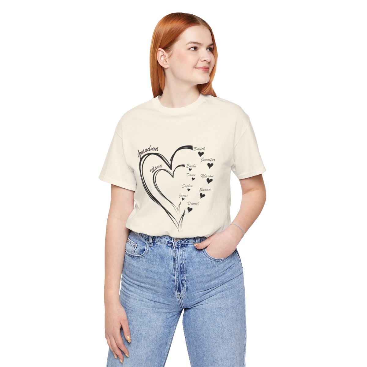 Custom Heart Mothers Day Unisex Jersey Short Sleeve Tee