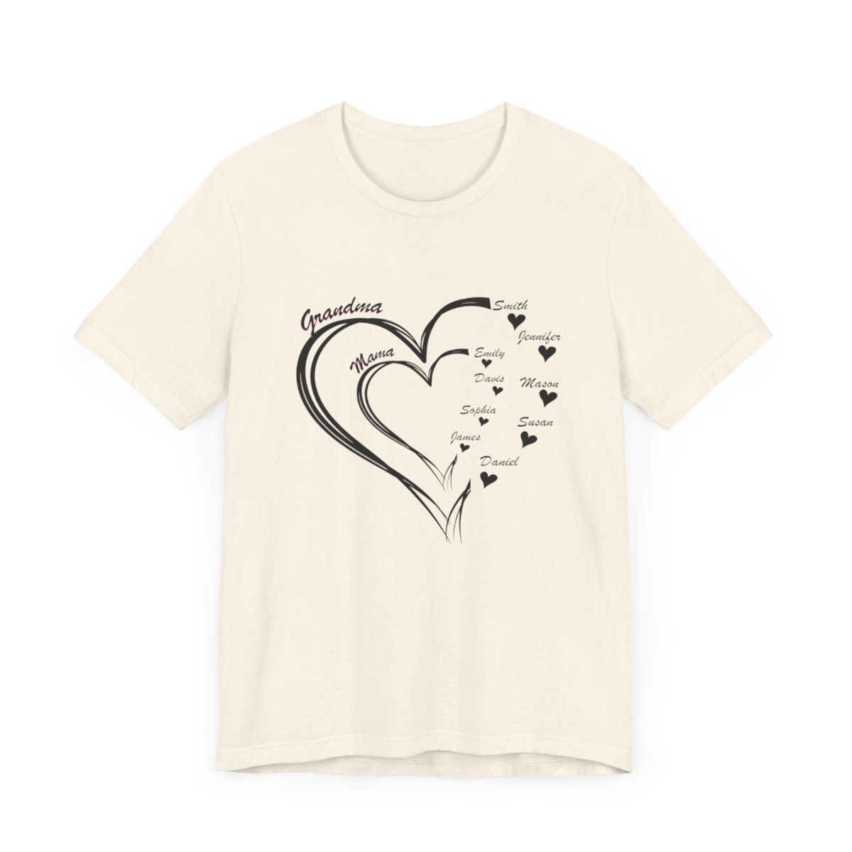 Custom Heart Mothers Day Unisex Jersey Short Sleeve Tee