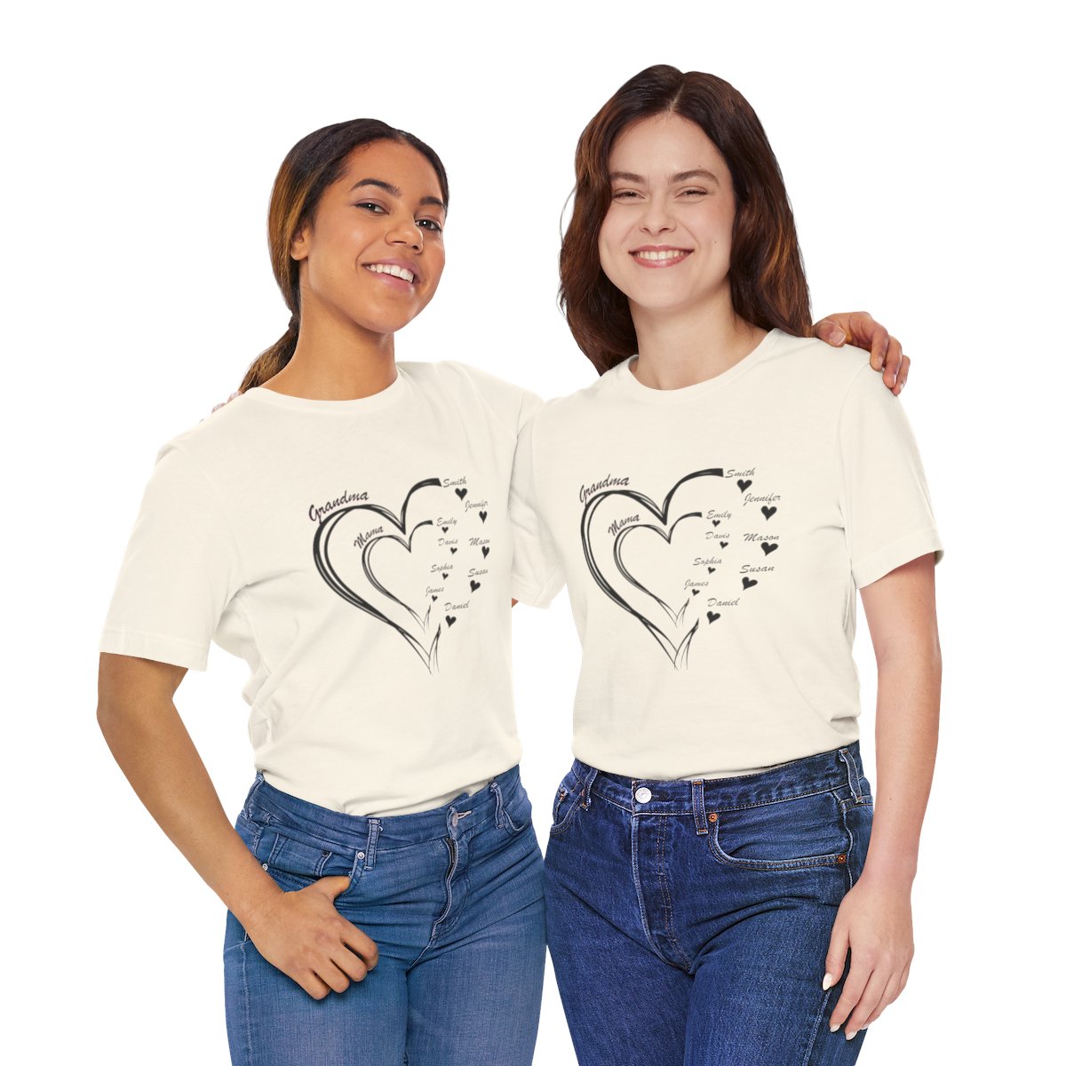 Custom Heart Mothers Day Unisex Jersey Short Sleeve Tee