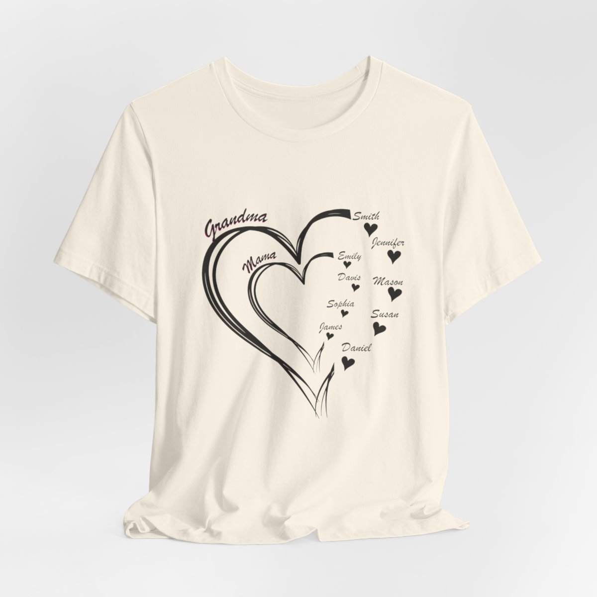 Custom Heart Mothers Day Unisex Jersey Short Sleeve Tee