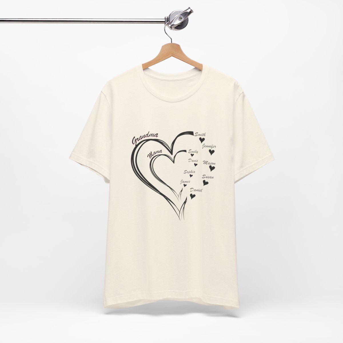 Custom Heart Mothers Day Unisex Jersey Short Sleeve Tee
