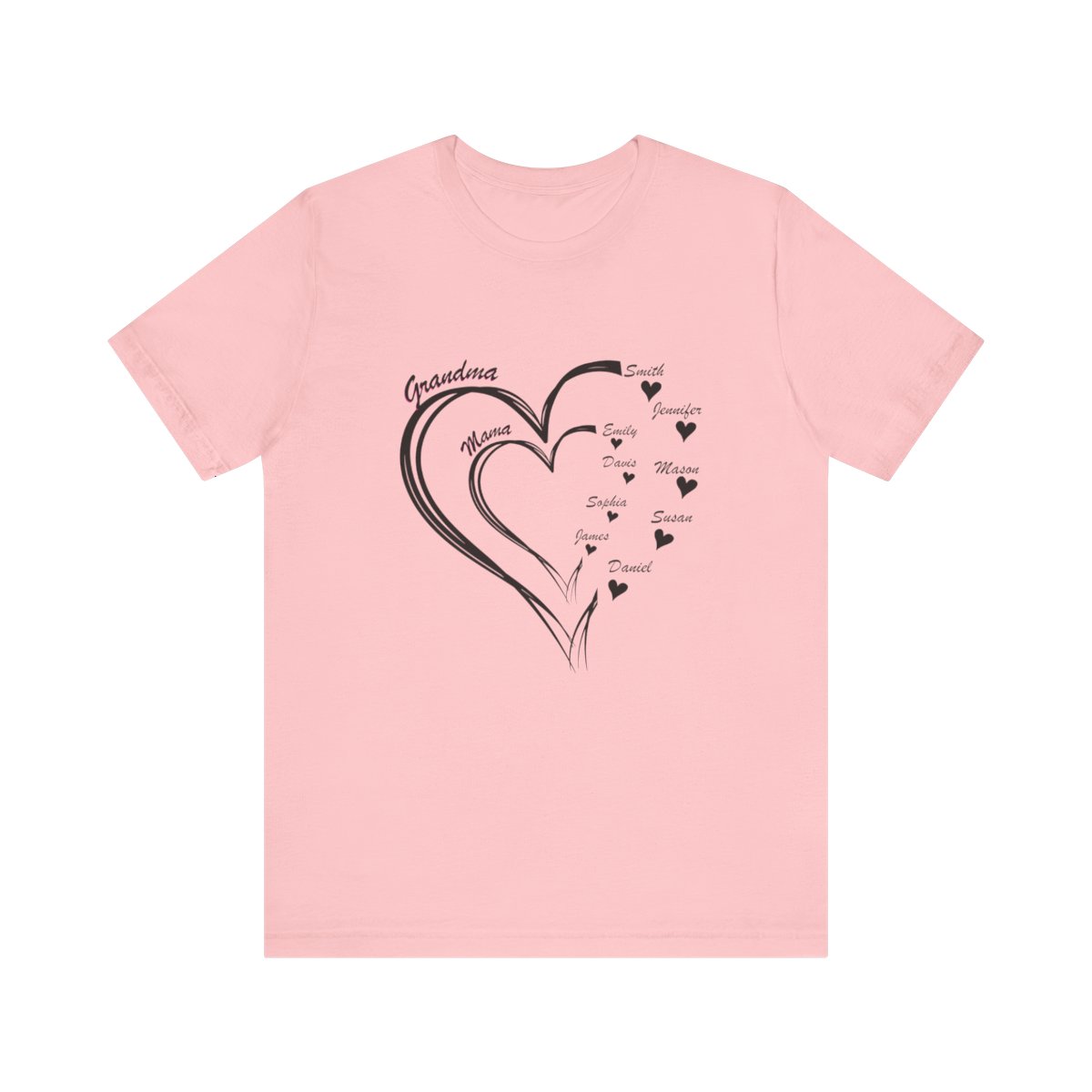 Custom Heart Mothers Day Unisex Jersey Short Sleeve Tee