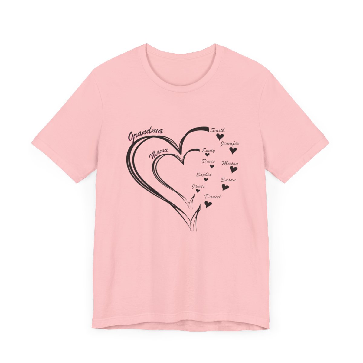 Custom Heart Mothers Day Unisex Jersey Short Sleeve Tee