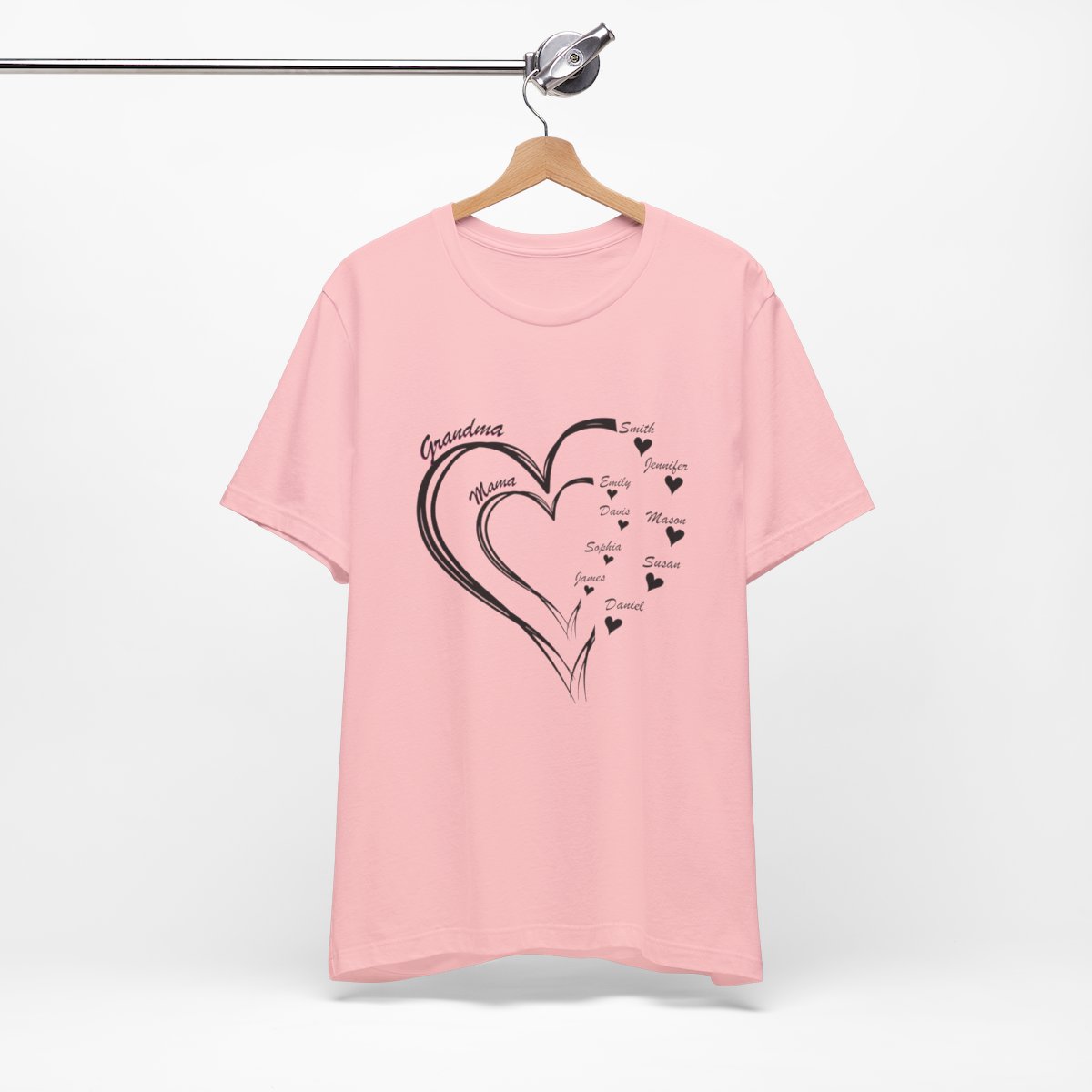 Custom Heart Mothers Day Unisex Jersey Short Sleeve Tee