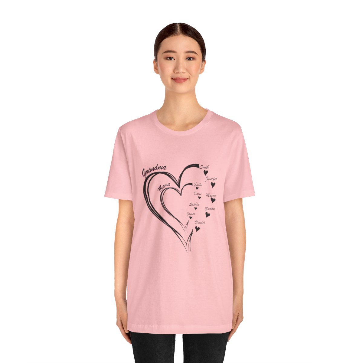 Custom Heart Mothers Day Unisex Jersey Short Sleeve Tee