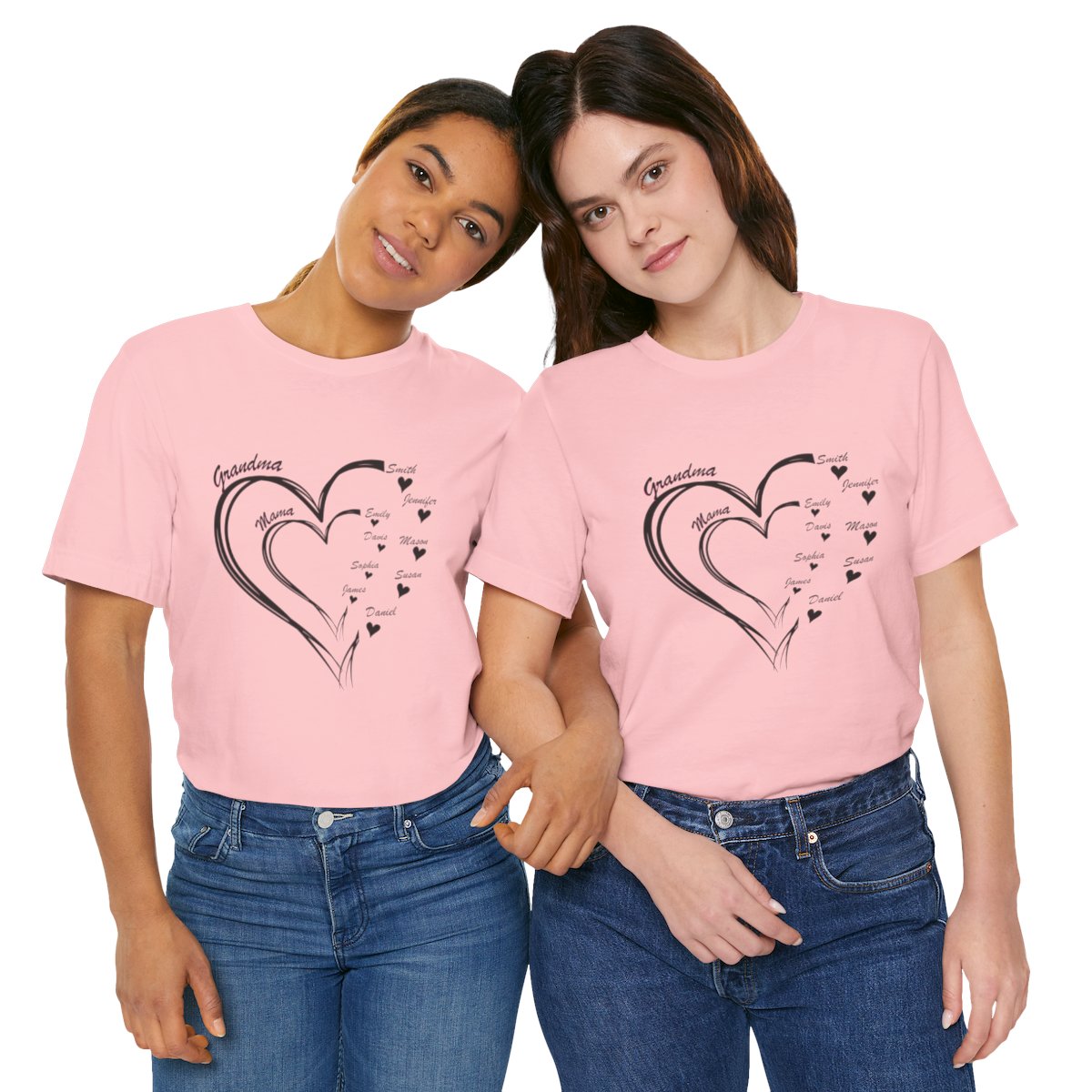 Custom Heart Mothers Day Unisex Jersey Short Sleeve Tee