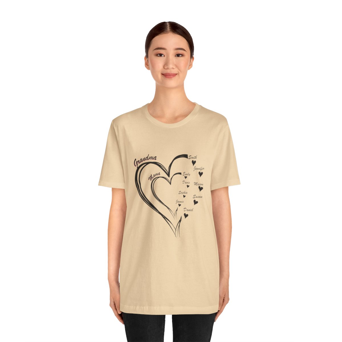 Custom Heart Mothers Day Unisex Jersey Short Sleeve Tee