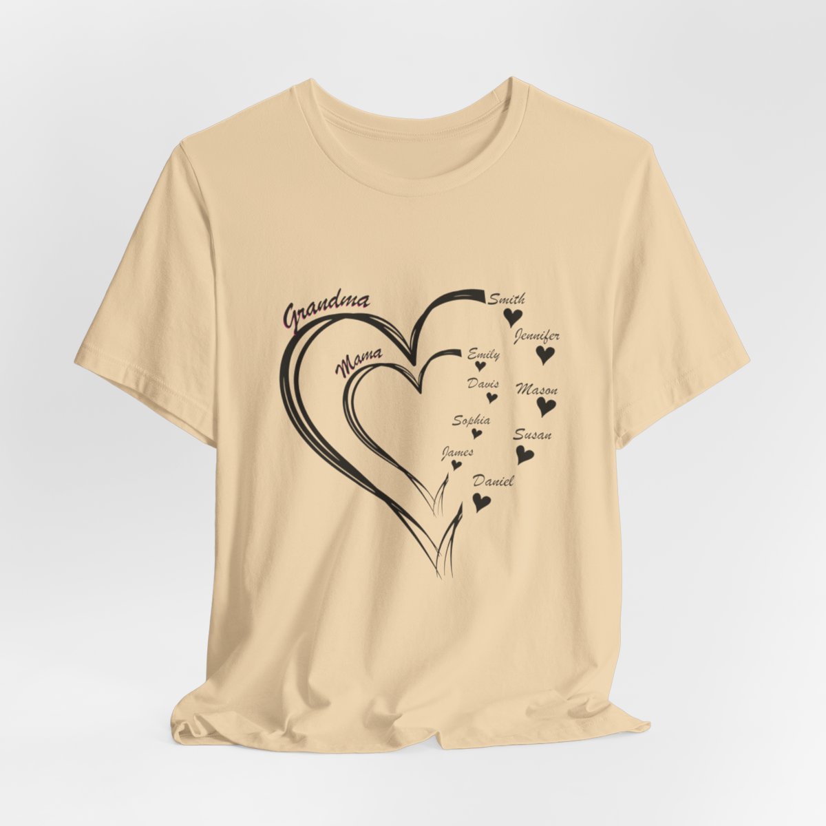 Custom Heart Mothers Day Unisex Jersey Short Sleeve Tee