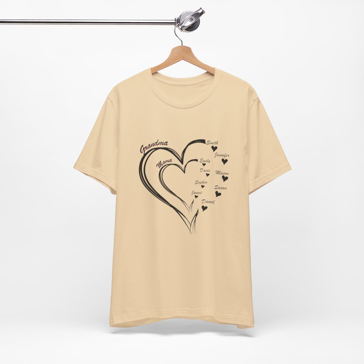 Custom Heart Mothers Day Unisex Jersey Short Sleeve Tee