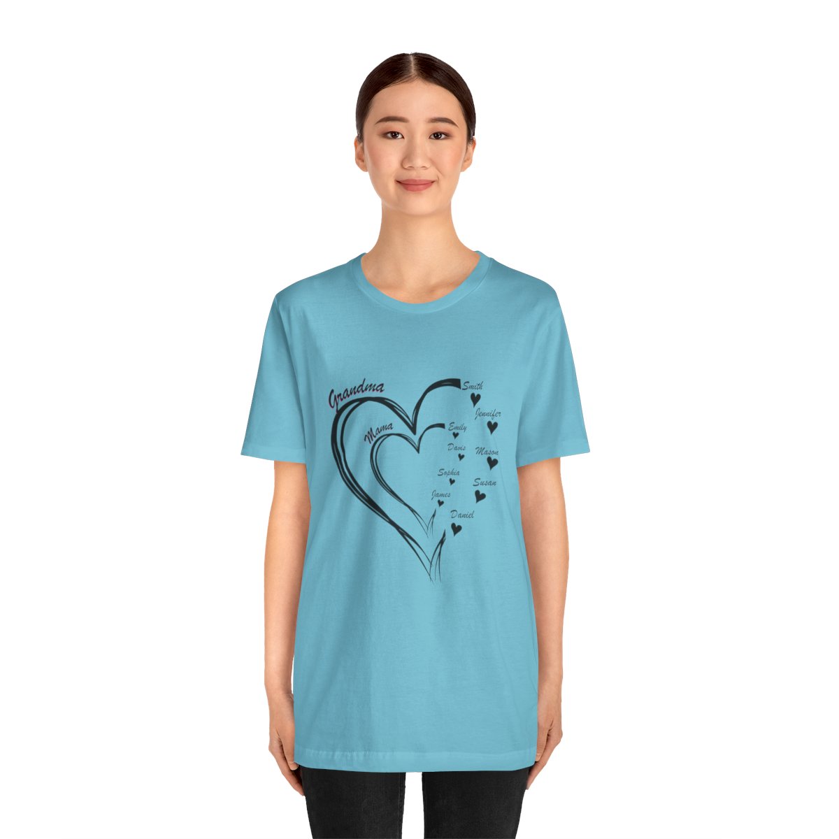 Custom Heart Mothers Day Unisex Jersey Short Sleeve Tee