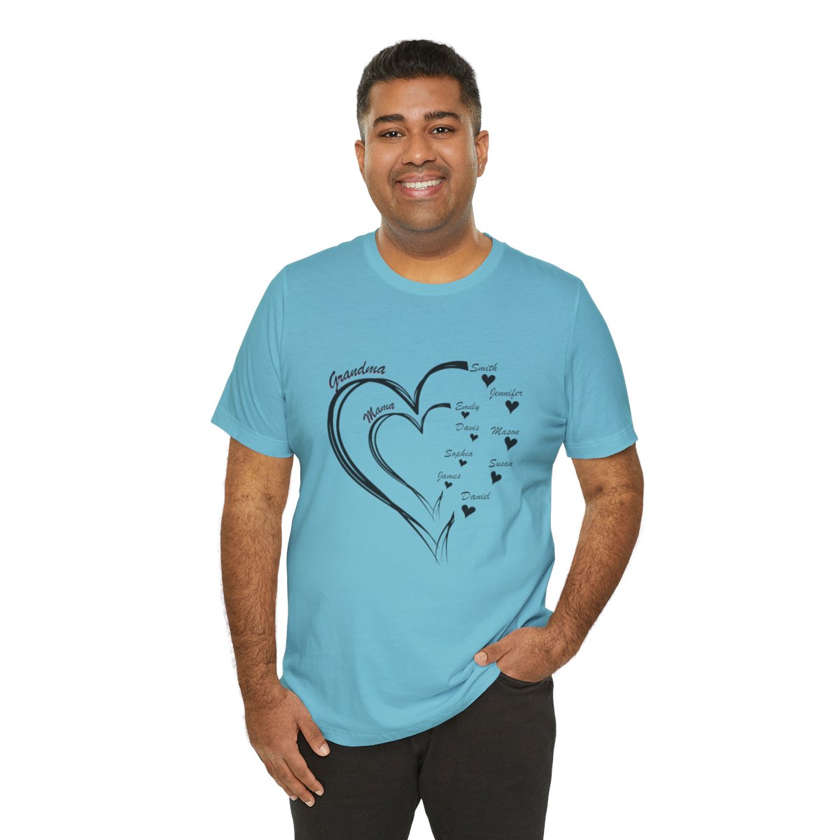 Custom Heart Mothers Day Unisex Jersey Short Sleeve Tee