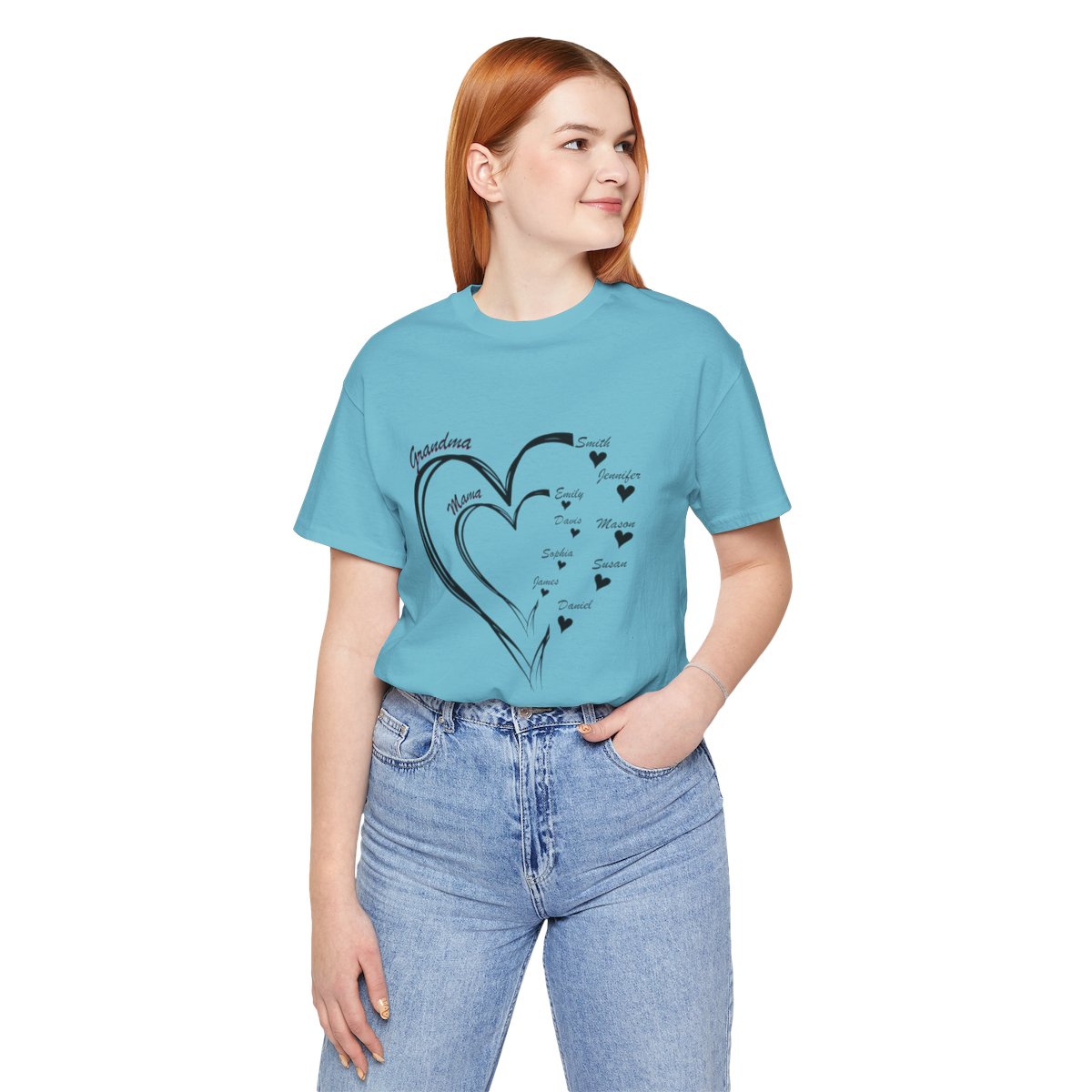 Custom Heart Mothers Day Unisex Jersey Short Sleeve Tee