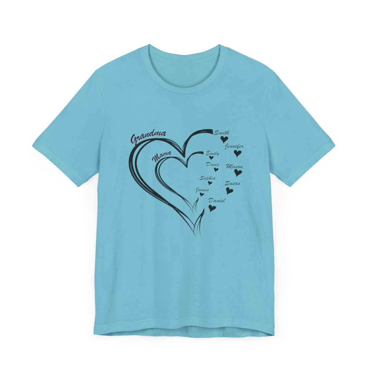 Custom Heart Mothers Day Unisex Jersey Short Sleeve Tee