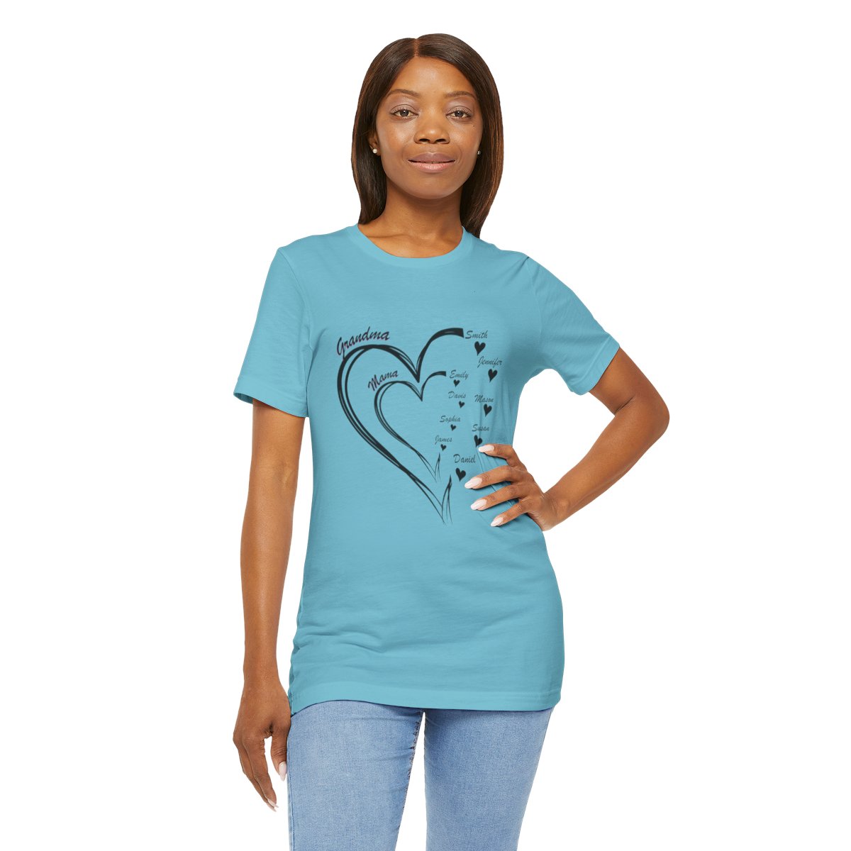 Custom Heart Mothers Day Unisex Jersey Short Sleeve Tee