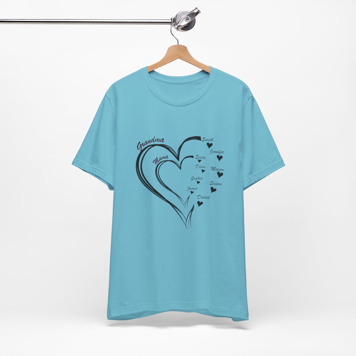 Custom Heart Mothers Day Unisex Jersey Short Sleeve Tee