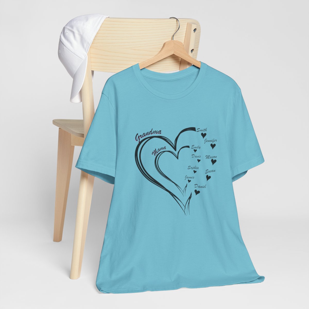 Custom Heart Mothers Day Unisex Jersey Short Sleeve Tee