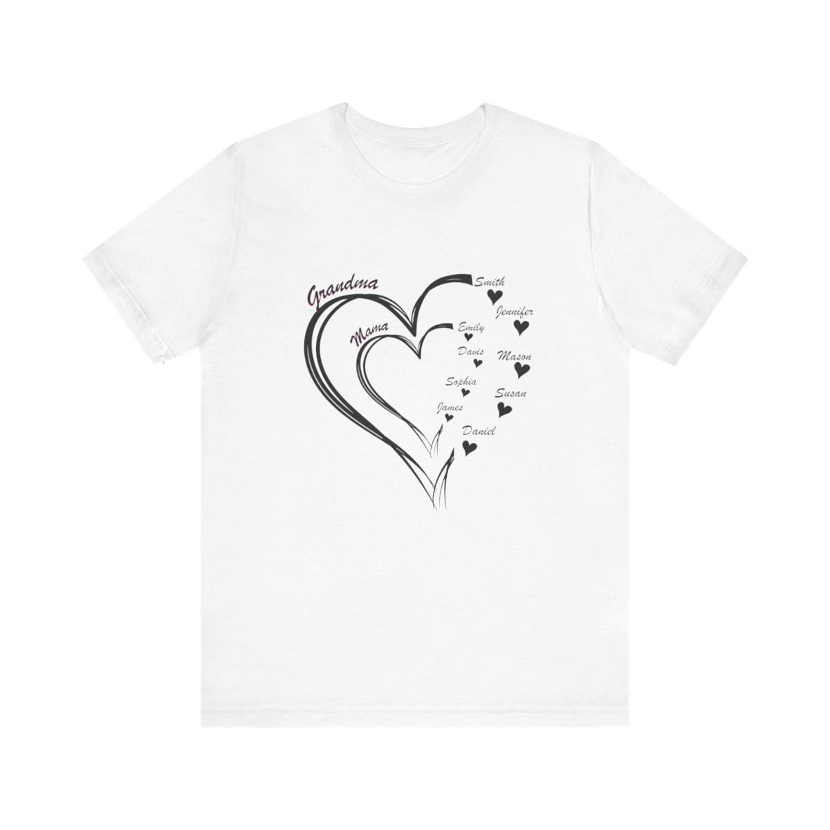 Custom Heart Mothers Day Unisex Jersey Short Sleeve Tee