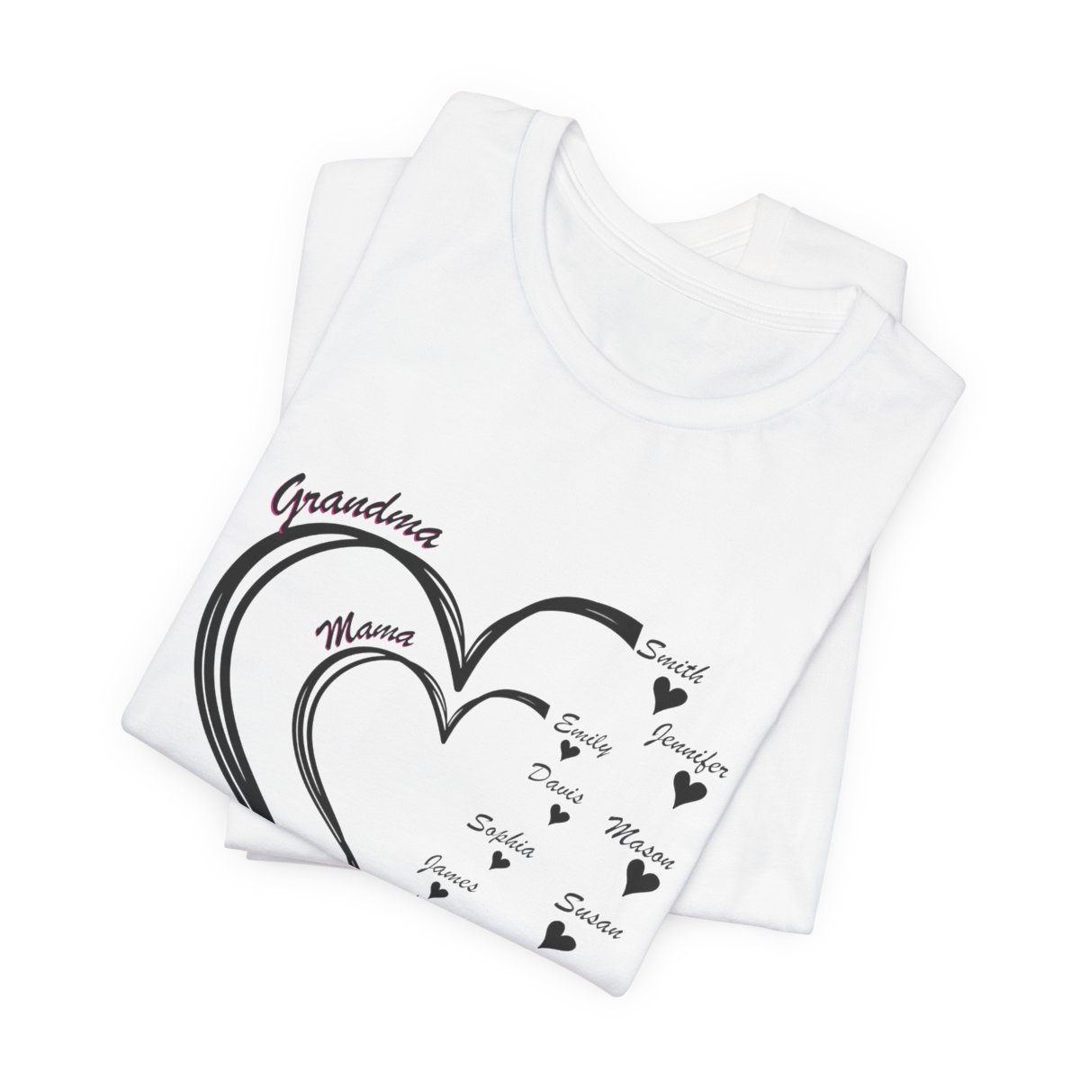 Custom Heart Mothers Day Unisex Jersey Short Sleeve Tee