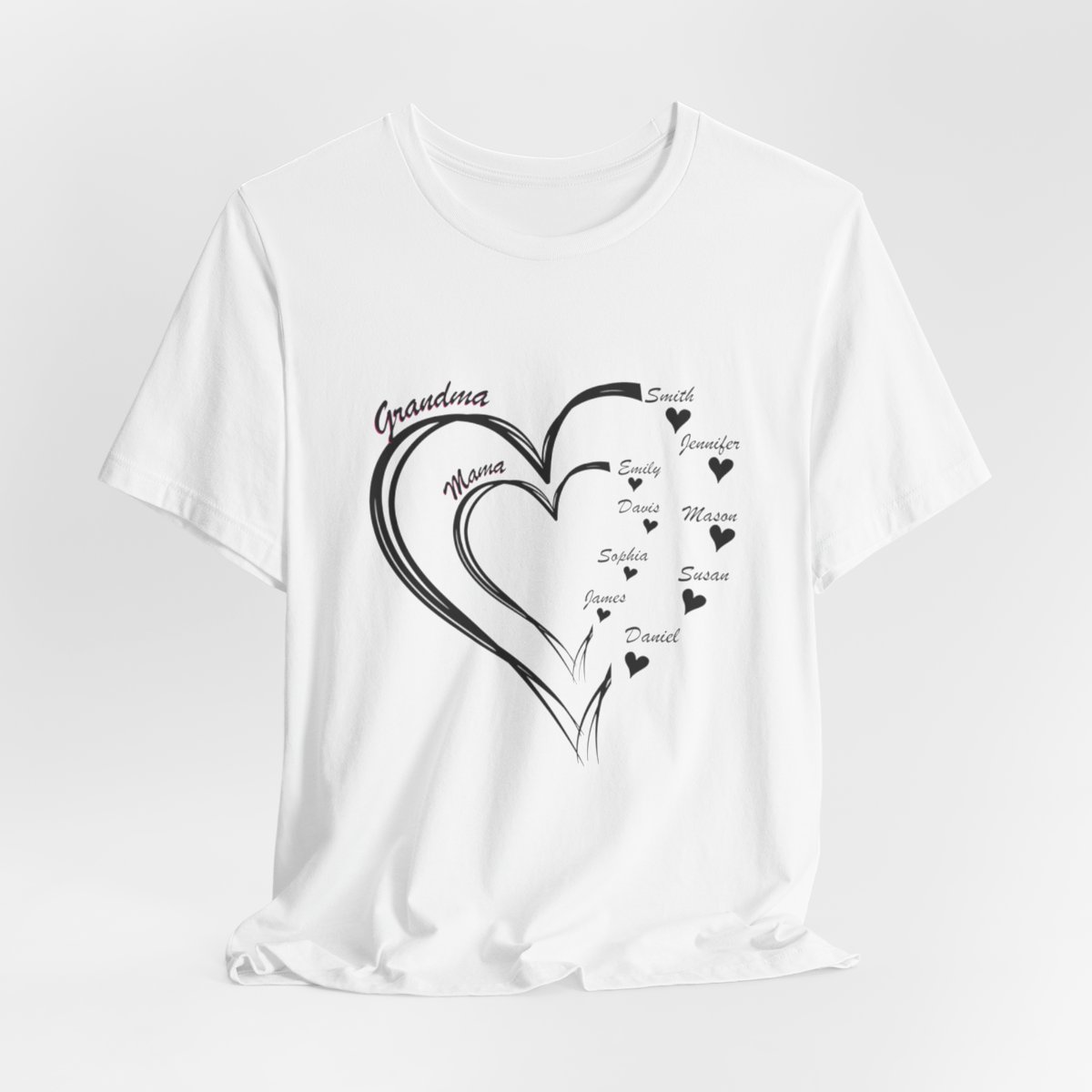 Custom Heart Mothers Day Unisex Jersey Short Sleeve Tee