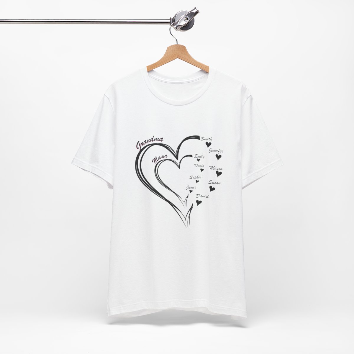 Custom Heart Mothers Day Unisex Jersey Short Sleeve Tee